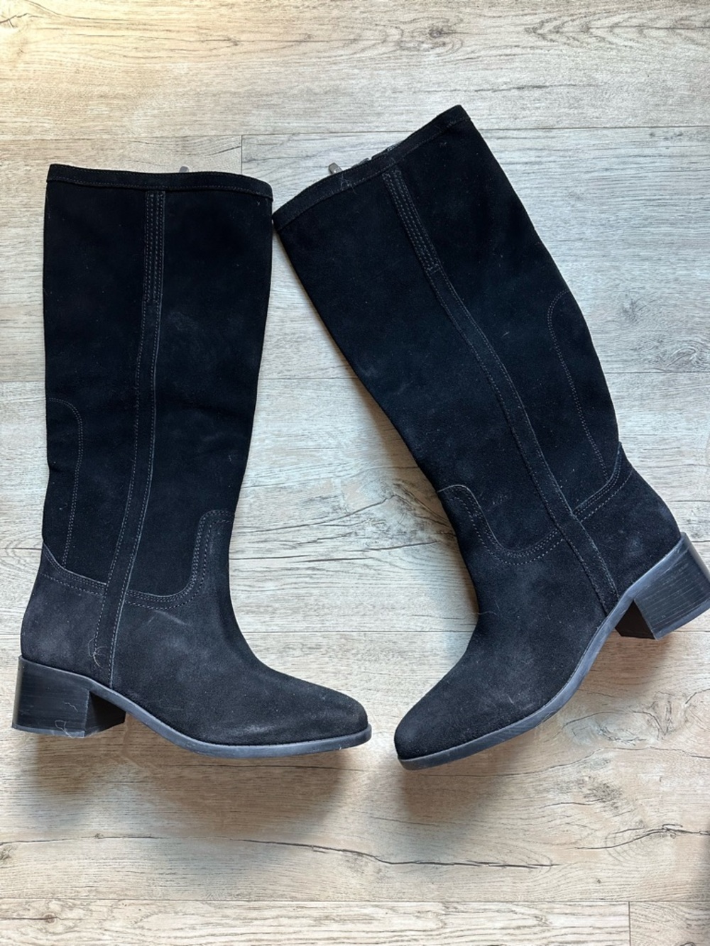 Marc Fisher Black Suede Knee-High Boots